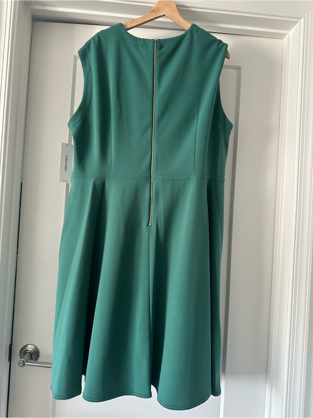 💚 NWT! Green CALVIN KLEIN Crewneck Sleeveless Shift Dress - Size 20W - Picture 8 of 10